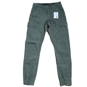 NWT Guess Pants Men's 30x31 Green Slim New Kombat Cargo Joggers Stretch Utility